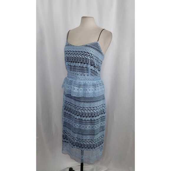 NWT!! LITTLE WHITE LIES Blue Crochet Lace Peplum Sheath Dress XX-Large XXL - Picture 6 of 14